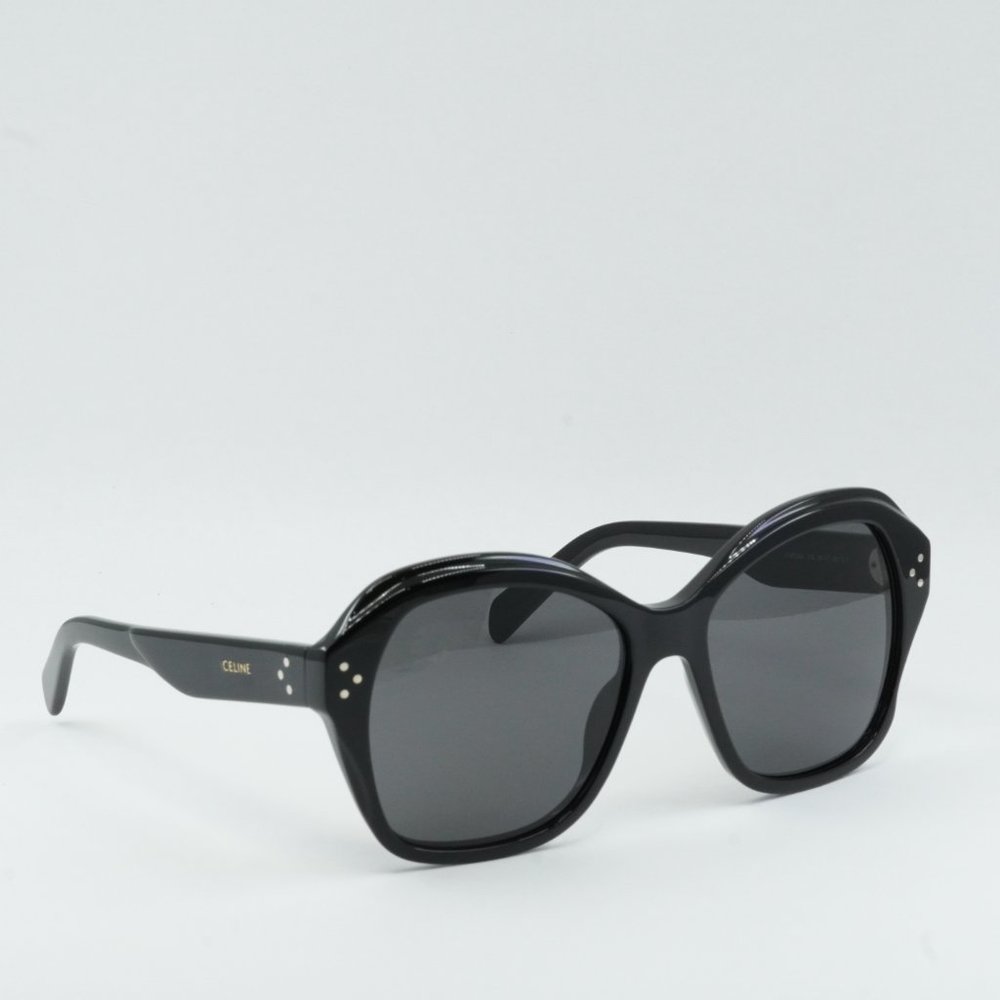 NEW CELINE CL40200I 01A SHINY BLACK /DARK GREY SUNGLASSES - Picture 9 of 11
